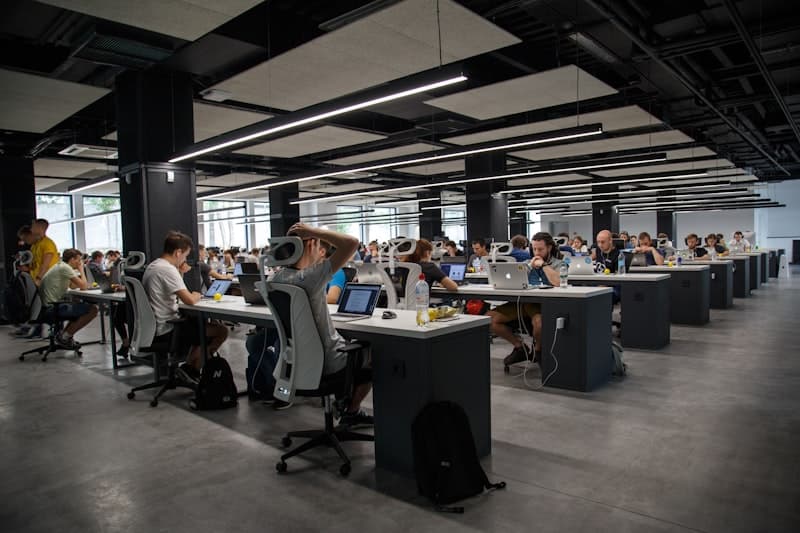 Hackathon team collaborating